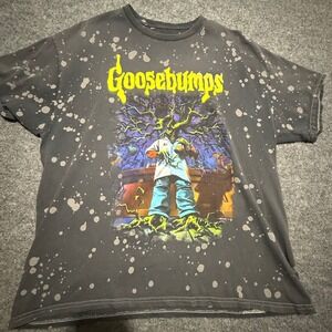Goosebumps Graphic T-Shirt Mens XL Black Bleach Splatter Scholastic R.L. Stine